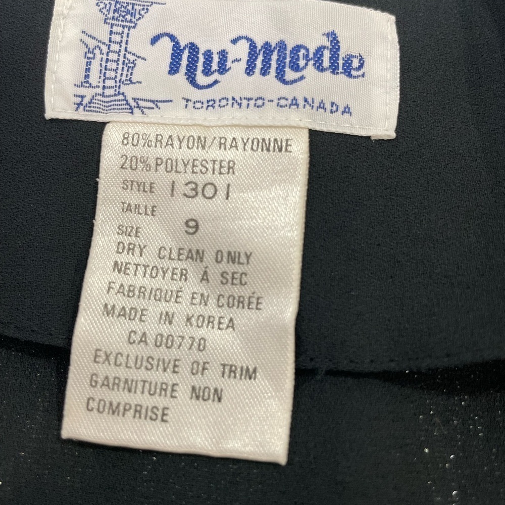 Nu Mode Sz 9 Vintage Y2K Metallic Top Padded Shoulders Tie Elastic Waist Retro - Picture 11 of 13